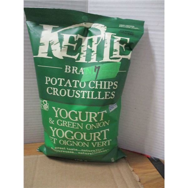 SHELF PULLS (AS IS):  KETTLE YOGURT & GREEN ONION CHIPS (198G) - BAG