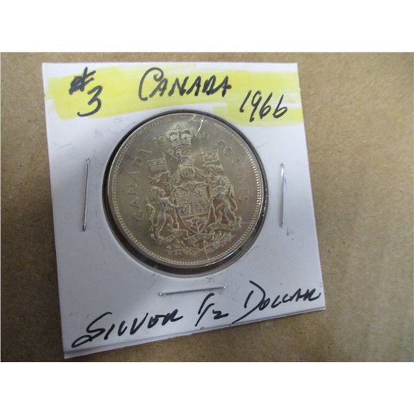 1966 CANADA SILVER HALF DOLLAR