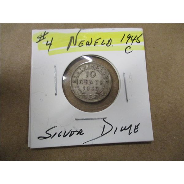 1945 "C" NEWFOUNDLAND SILVER DIME