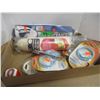 Image 1 : BOX C/W SKATE PROTECTORS, SLEEVE ROLL, NECKLACES, ETC