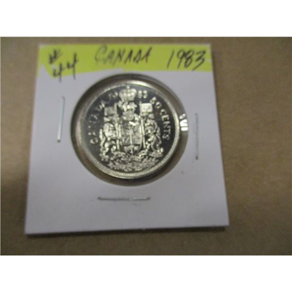 1983 PROOF CAMEO CANADA HALF DOLLAR