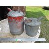 Image 1 : Vintage Oil Pail w/Spout & Galvanized Closed Top Pail w/Spout