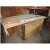 Image 1 : Canada Post Crate w/Casters (54"Lx30"Wx35"T) & Various Pieces of Lumber Table Or Counter Top