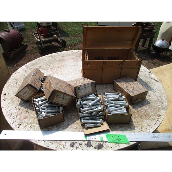 Military Surplus Hardware - Machine Bolts, Hex Head, 5/8"x3" Grade F - (4) Boxes of 50 pcs/Sealed Cr