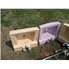 Image 2 : (5) Vintage Colored Sinks (3- w/Faucets) Two Peach, One Yellow, One White, One Purple