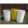 Image 1 : (3) Plastic Rain Barrels - One w/Lid
