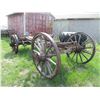 Image 1 : Antique Wood Wheel Hay Wagon
