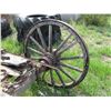 Image 4 : Antique Wood Wheel Hay Wagon