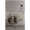 Image 1 : (4) Budweiser Glass Mugs, Alcohol Bottle