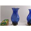 Image 2 : (2) Blue Kerosene Lamps