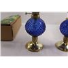 Image 3 : (2) Blue Kerosene Lamps