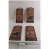 Image 1 : (2) Pairs Wooden Placards - Atlanta Falcons, Carolina Panthers, 6" x 12"