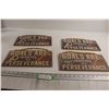 Image 1 : (4) Wooden Placards - Washington Redskins, NY Jets, 12" x 6"