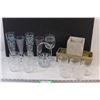 Image 1 : (17) Lot of Glasses and 2 - Small Stoneware Planters