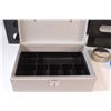 Image 2 : (7) Lot of: 3 - File Caddies, Metal Cash Box (Broken Latch), 2 LB Weights