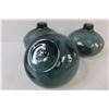 Image 2 : (3) Glass Bulbous Shaped Vases - 5" Wide x 4" Tall