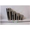 Image 1 : (4) Aluminum & Glass Cannisters