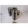 Image 2 : (4) Aluminum & Glass Cannisters