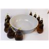 Image 2 : (11) Ceramic 10 1/2" Wide Ceramic Serving Bowl Marked Ross & 10 x Amber Acrylic Pears