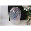Image 2 : (2) Decorative Glass Vases - Iridescent Vase 12" & Vase with Flowers 8"