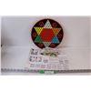 Image 1 : Chinese Checkers Metal Game Board, Marbles, Instructions