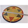 Image 2 : Vintage Large Chinese Checkers Metal Game Board 18" Wide & Marbles