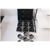 Image 2 : (4) Large 2-Tiered Metal & Glass Server; 3 - Tea Light Candle Holders
