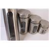 Image 2 : (4) Aluminum & Glass Cannisters Set