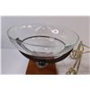 Image 3 : (2) Decorative Pedestal Wood Glass Metal 12" Bowl & Iron Stand
