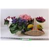 Image 1 : (5) Vases / Planters with Artificial Flowers