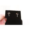 Image 3 : Sterling Silver Cubic Zirconia Square Stud Earrings