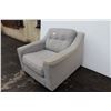 Image 3 : **Light Grey Fabric Chair - 37" W x 32" H x 40" Deep