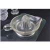 Image 2 : (2) Crystal Vases - Plastic Platter - Glass Juicer - Misc. Glass Items