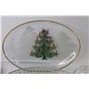 Image 2 : 1981 Royalty Plate - Oval Divided Glass Plate - Oval Christmas Plate - Angel Plate - Glass Dish