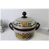 Image 2 : Metal Enameled Pot w/Lid - Kent Pottery Cups (NIB)