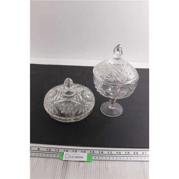 Crystal Pedestal Candy Dish, Crystal Round Candy Dish