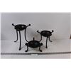 (3) Metal Bowl Candle Holders/Decor