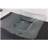 Image 3 : Clear/Green Glass Extra Large Serving Bowl - 17" x 17"
