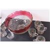 Image 3 : Glass Punch Bowl w/ (7) Christmas Mugs & Serving Spoon