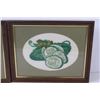 Image 2 : (2) Cross-stitched Veggie Pictures (Tomato & Cucumber) - 16"x13"