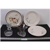 (3) Plates, (4) Various Candy Dishes
