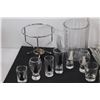 Image 2 : (17) Shot Glasses, Plastic Pitcher, Water Bottle, Serving Bowl, Tealight Warmer