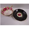 Image 3 : (1) Royal Albert Old English Rose Pattern-Black Bone China Teacup and Saucer