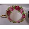 Image 3 : (1) Royal Albert Old English Rose Pattern-Black Bone China Teacup and Saucer