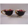 Image 2 : (2) Royal Albert Old English Rose Pattern Teacups in Black Bone China