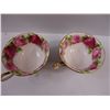 Image 3 : (2) Royal Albert Old English Rose Pattern Teacups in Black Bone China
