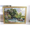 Image 2 : (2) Framed Needle Point Pictures (21" x 16") - (21" x 17 1/2")