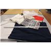 Image 1 : Blanket (130" x 86") - Throw Blanket (60" x 24") - (3) Table Cloths - Garment Bag