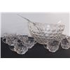 Image 3 : Clear Glass Punch Bowl & 12 Glass Cups/Mugs w/ 2 Serving Spoons(Plastic)