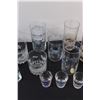 Image 3 : Clear Glass Pitcher, (2) Whiskey Glasses, (10) Shot glasses, (6) Tall Glasses